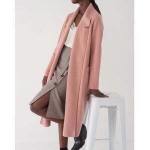 Sosken Studios Pink Size Small Open Front Ribbed Brushed Knit Heidi Overcoat